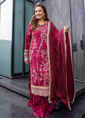 Afrozeh Custom Tailored 3 Piece Korean Raw Silk | TSG - 07 Merlot - There She Glows - Festive Collection - Gulemaha