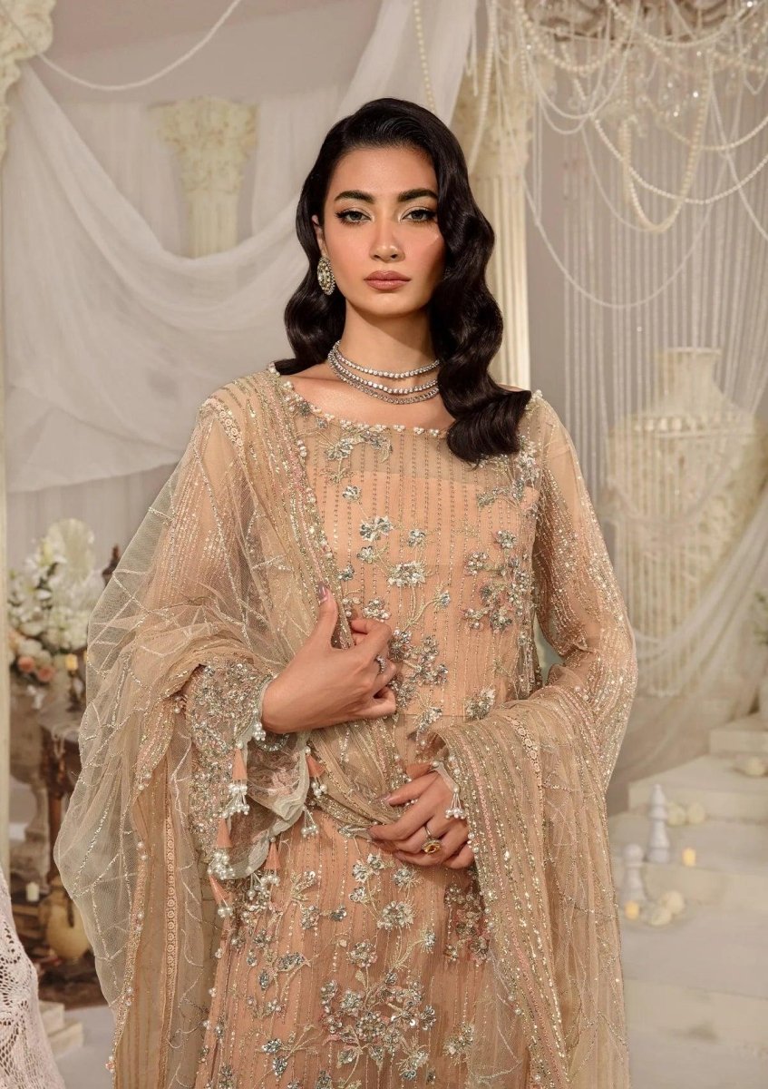 Afrozeh Custom Tailored 3 Piece Net | EFE - 06 ZYVA - Festive Collection - Gulemaha