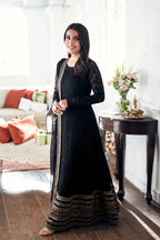 Azure Custom Tailored 1 Piece Chiffon | Caviar Noir – A Vision of Opulence - Festive Collection - Gulemaha