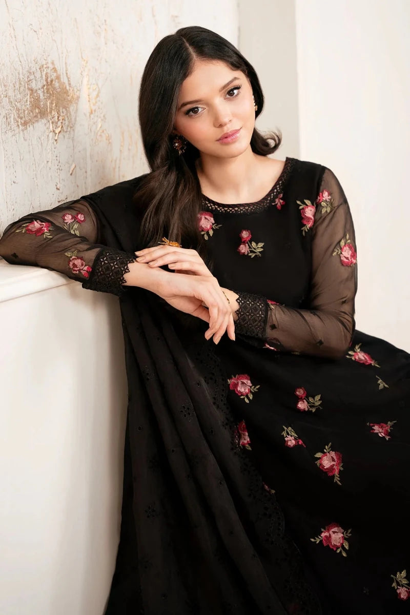 Baroque Formal 3 Piece Chiffon | Embroidered Chiffon PR - 1052 - Festive Collection - Gulemaha