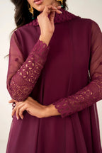 Baroque Pret 3 Piece Chiffon | Embroidered Chiffon Frock PR - 1121 - Festive Collection - Gulemaha