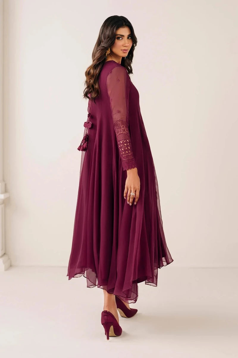 Baroque Pret 3 Piece Chiffon | Embroidered Chiffon Frock PR - 1121 - Festive Collection - Gulemaha