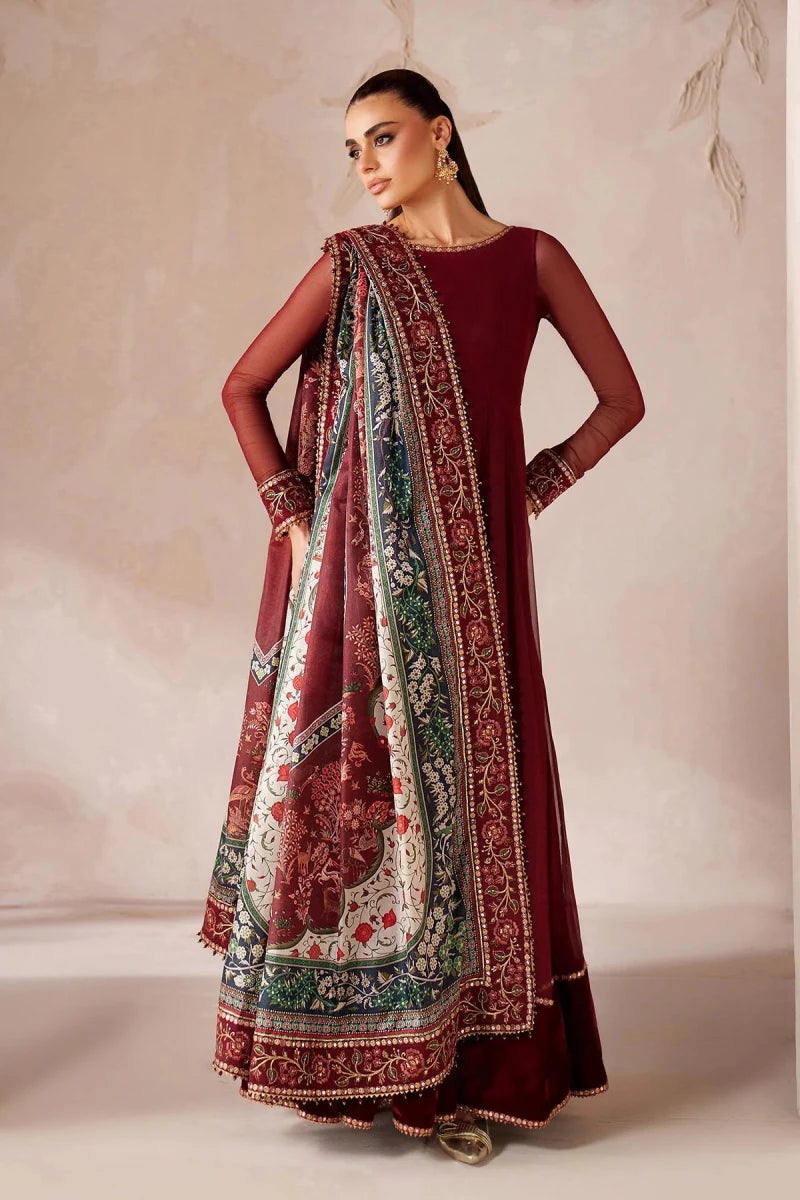 Baroque Pret 3 Piece Chiffon | Embroidered Chiffon PR - 1204 - Festive Collection - Gulemaha