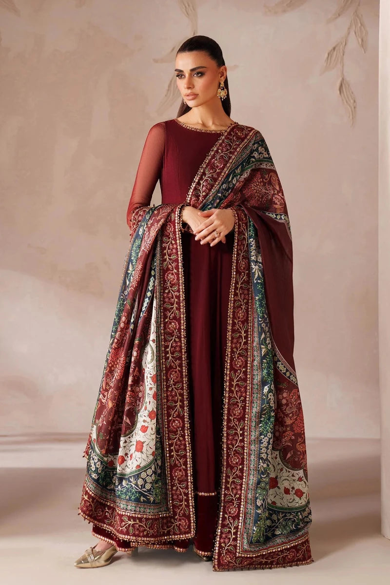 Baroque Pret 3 Piece Chiffon | Embroidered Chiffon PR - 1204 - Festive Collection - Gulemaha