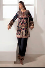 Ethnic Pret 3 Piece Korean Raw Silk | Embroidered Festive Suit - Festive Collection - Gulemaha