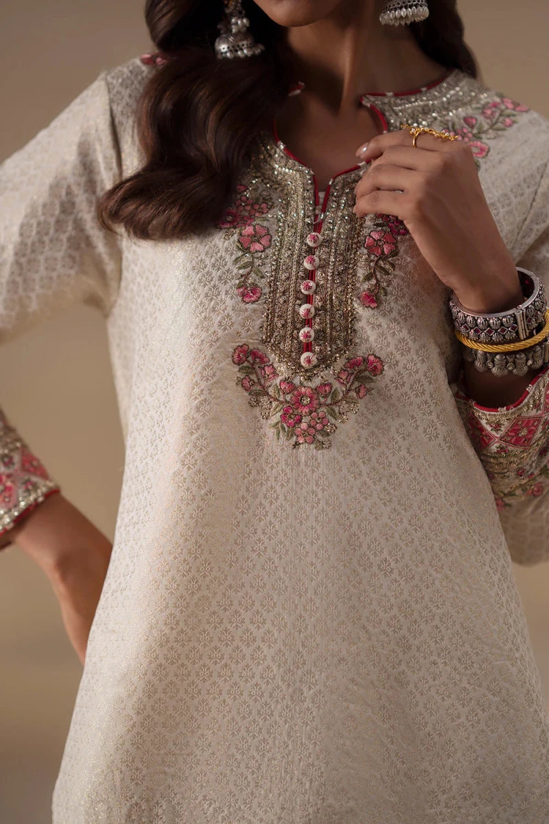 Ethnic Pret 3 Piece Textured | Embroidered Suit E0836/104/817 - Festive Collection - Gulemaha