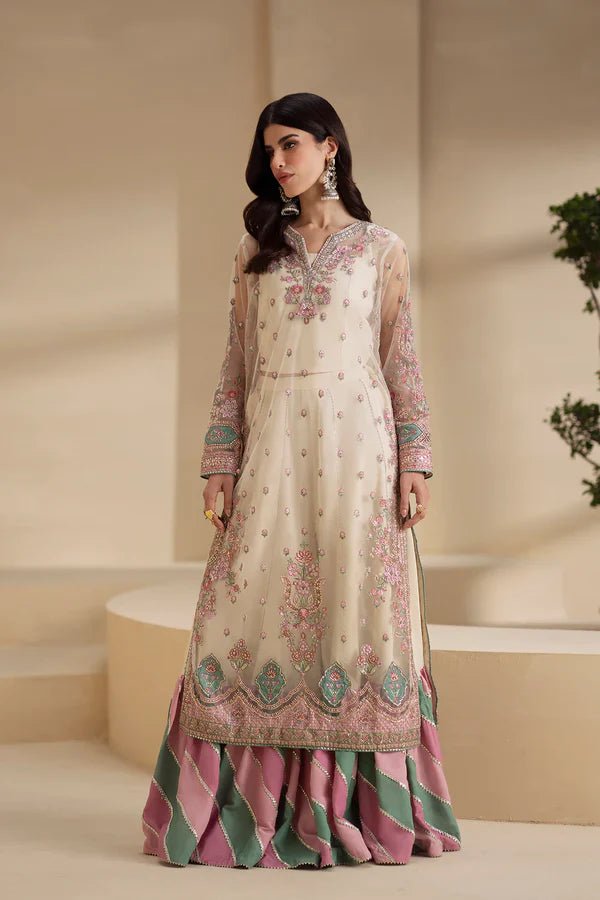 Ethnic Pret 4 Piece Net & Korean Raw Silk | Embroidered Suit E0906/104/003 - Festive Collection - Gulemaha