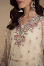 Ethnic Pret 4 Piece Net & Korean Raw Silk | Embroidered Suit E0906/104/003 - Festive Collection - Gulemaha