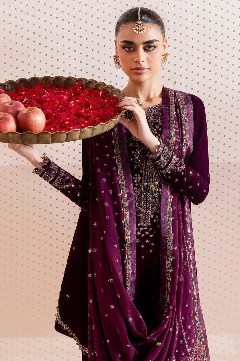 Jazmine Velvet 3 Piece Velvet | Embroidered Velvet Formal CVF D - 05 - Winter Collection - Gulemaha