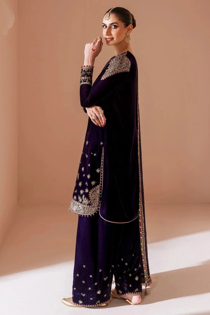 Jazmine Velvet 3 Piece Velvet | Embroidered Velvet Formal CVF D - 08 - Winter Collection - Gulemaha