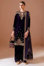 Jazmine Velvet 3 Piece Velvet | Embroidered Velvet Formal CVF D - 08 - Winter Collection - Gulemaha