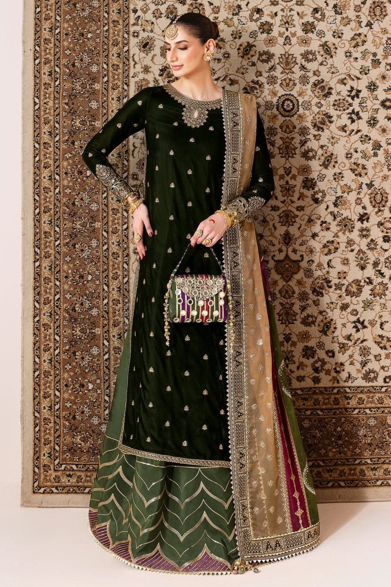 Jazmine Velvet 3 Piece Velvet | Embroidered Velvet Formal CVF D - 09 - Winter Collection - Gulemaha