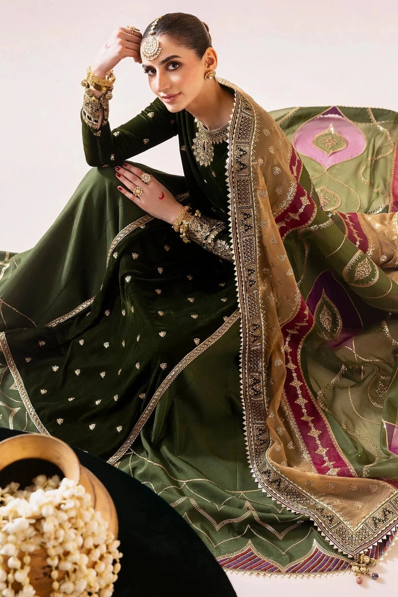 Jazmine Velvet 3 Piece Velvet | Embroidered Velvet Formal CVF D - 09 - Winter Collection - Gulemaha