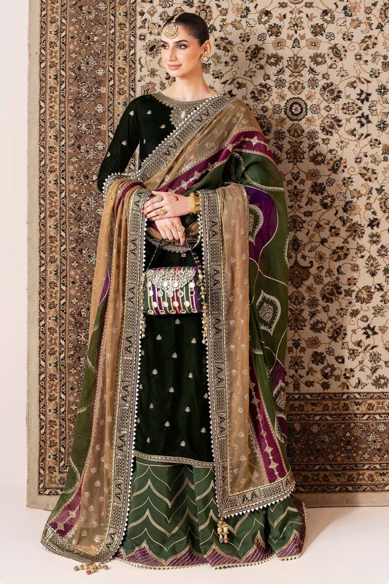 Jazmine Velvet 3 Piece Velvet | Embroidered Velvet Formal CVF D - 09 - Winter Collection - Gulemaha