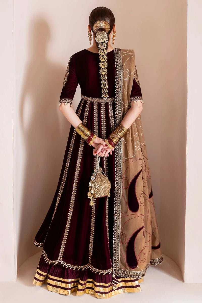 Jazmine Velvet 3 Piece Velvet | Embroidered Velvet Formal CVF D - 12 - Winter Collection - Gulemaha