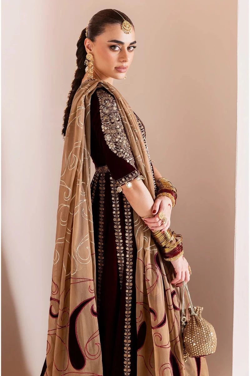 Jazmine Velvet 3 Piece Velvet | Embroidered Velvet Formal CVF D - 12 - Winter Collection - Gulemaha