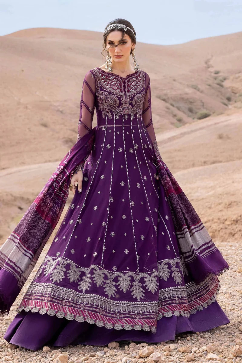 Maria B Custom Tailored 3 Piece Net | Embroidered Net Suit D - 2507 - B - Festive Collection - Gulemaha