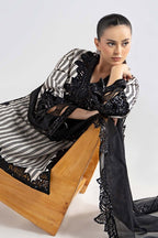 Maria B Pret 3 Piece Cotton | DW - W25 - 33 - Black - Summer Collection - Gulemaha