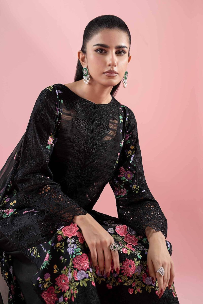 Maria B Pret 3 Piece Lawn | Embroidered Lawn Suit DW - EA25 - 79 - Summer Collection - Gulemaha