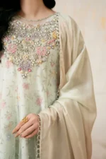 Baroque Pret (3pc) Net | EMBROIDERED NET PR-1050 - Festive Collection - Image 3