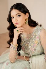 Baroque Pret (3pc) Net | EMBROIDERED NET PR-1050 - Festive Collection - Image 4