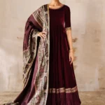 Baroque Pret (3pc) Cotton | EMBROIDERED VELVET PR-1207 - Velvet Collection