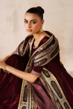 Baroque Pret (3pc) Cotton | EMBROIDERED VELVET PR-1207 - Velvet Collection - Image 5