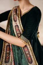 Baroque Pret (3pc) Cotton | EMBROIDERED VELVET PR-1208 - Velvet Collection - Image 5