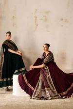 Baroque Pret (3pc) Cotton | EMBROIDERED VELVET PR-1208 - Velvet Collection - Image 4