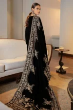 Baroque Accessories (1pc)  | EMBROIDERED VELVET SHAWL VS-24 - Shawls - Image 4