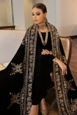 Baroque Accessories (1pc)  | EMBROIDERED VELVET SHAWL VS-24 - Shawls