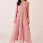 Baroque Pret (3pc) Chiffon | EMBROIDERED CHIFFON FROCK PR-1124 - Festive Collection