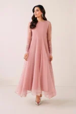 Baroque Pret (3pc) Chiffon | EMBROIDERED CHIFFON FROCK PR-1124 - Festive Collection