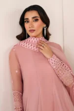 Baroque Pret (3pc) Chiffon | EMBROIDERED CHIFFON FROCK PR-1124 - Festive Collection - Image 4