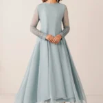 Baroque Pret (3pc) Chiffon | EMBROIDERED CHIFFON FROCK PR-1123 - Festive Collection