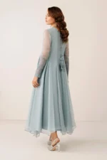 Baroque Pret (3pc) Chiffon | EMBROIDERED CHIFFON FROCK PR-1123 - Festive Collection - Image 4