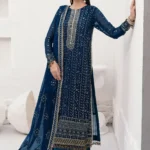 Afrozeh Stiched (3pc) Korean Raw Silk | CT-140004 Ashen-Savoir - Festive Collection